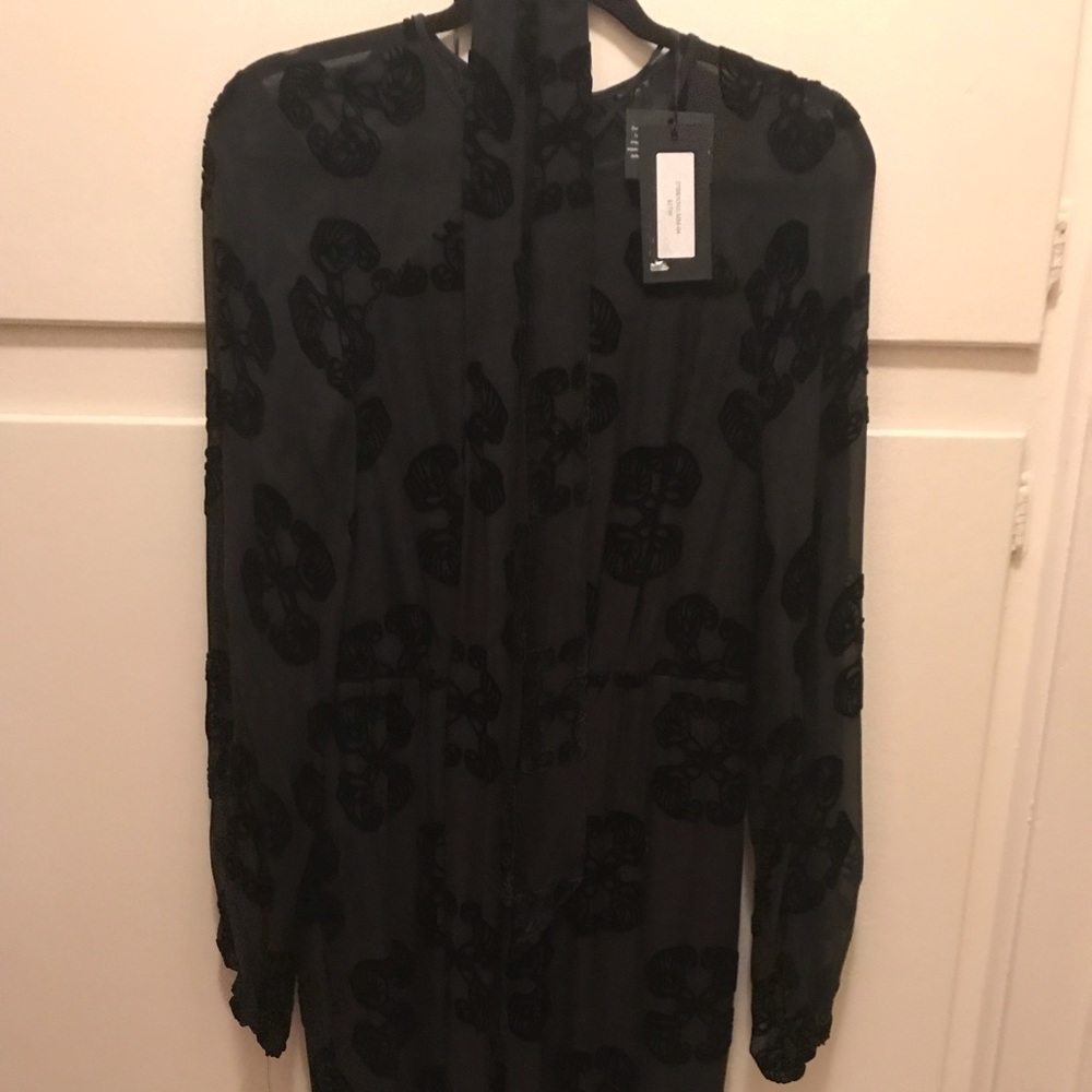 Thomas Wylde Floral Print Black Dress